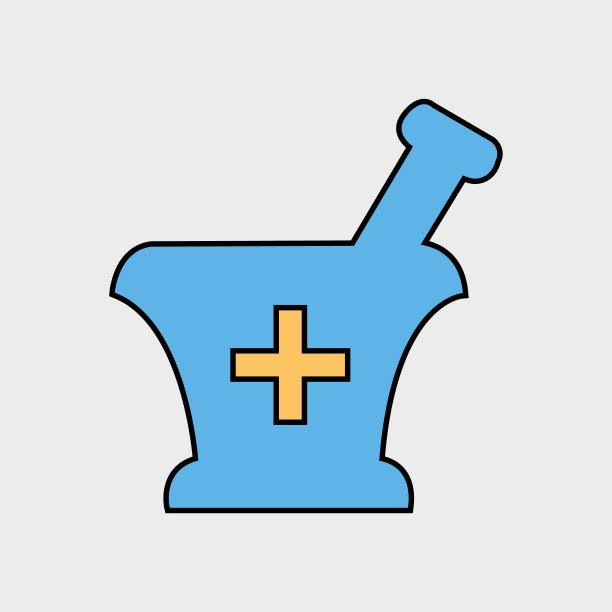 彩色药房和药品图标图片下载