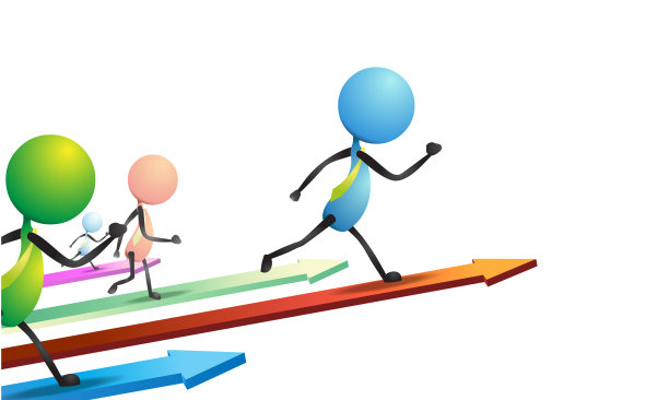 向量人跑步和竞争人类的概念图片下载