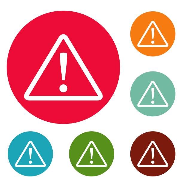 警告标志图标圆设置矢量图片下载