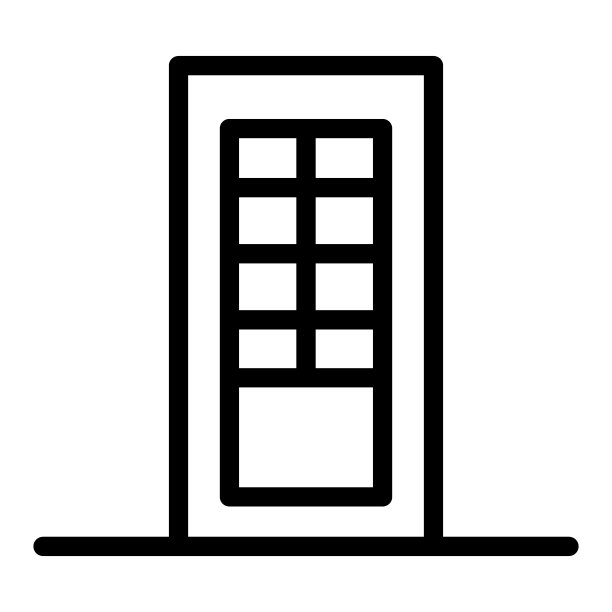 门线图标。房子门矢量插图孤立在白色。封闭式门轮廓风格设计，专为网页和应用设计。Eps 10。图片下载