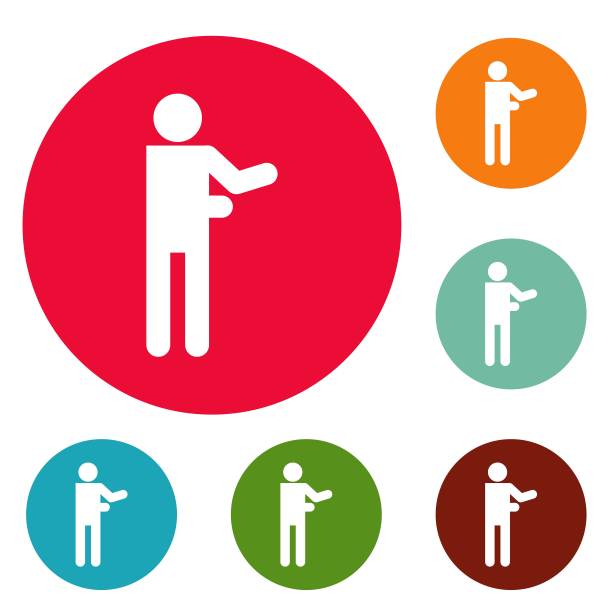 Stick figure Stick man图标circle set vector图片下载