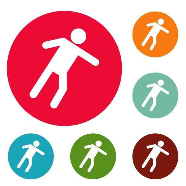 Stick figure Stick man图标circle set vector图片下载