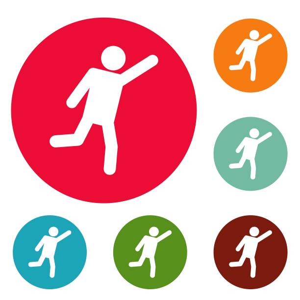 Stick figure Stick man图标circle set vector图片下载