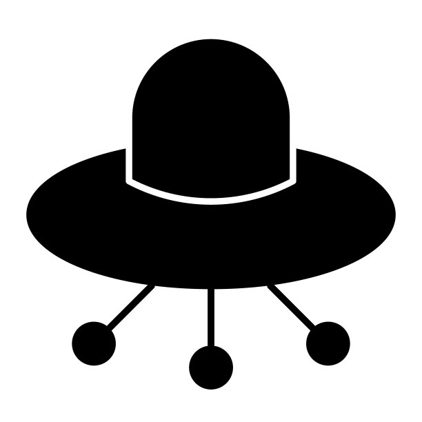 不明飞行物实体图标：白色背景上的外星飞船矢量插图，飞碟图案设计，适用于网页和应用程序图片下载