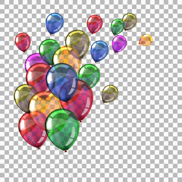 彩色氦气飞气球-股票矢量图片下载