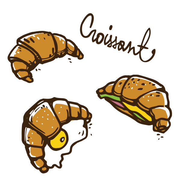法国牛角面包插图。图片下载