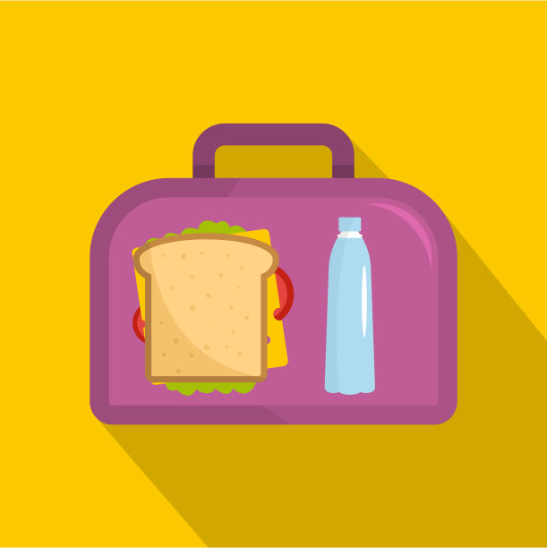 办公室晚餐图标，平面风格图片下载