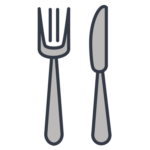 细线旅行图标设置餐具图片下载