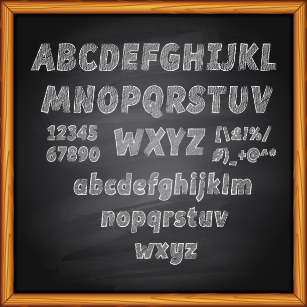 黑板字母字体图片下载