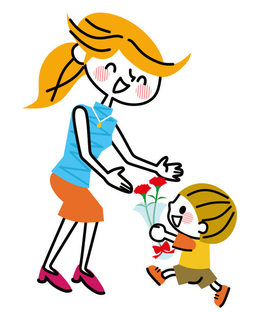 一个孩子给他的母亲一份礼物。图片下载