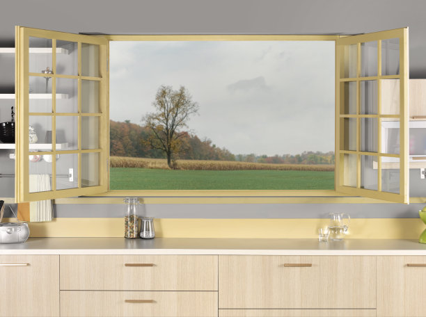 厨房窗景图片下载