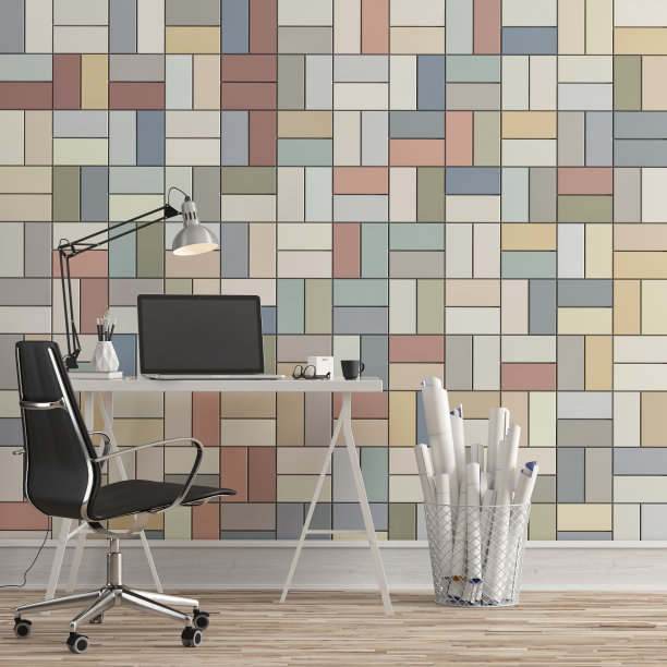 有装饰和复制空间的办公桌图片下载