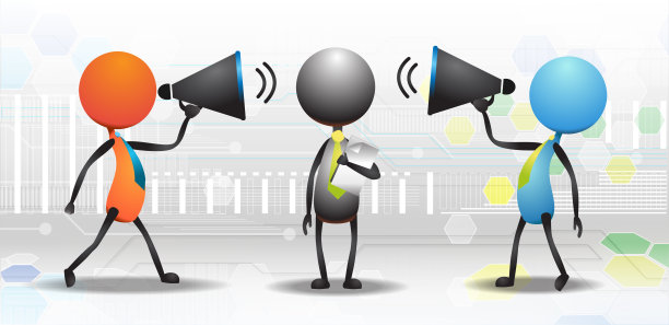 愤怒的同事们用扩音器说话图片下载