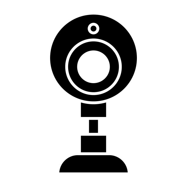 网络摄像头实心图标。聊天摄像头矢量图，专为网页和应用程序设计。EPS 10。图片下载