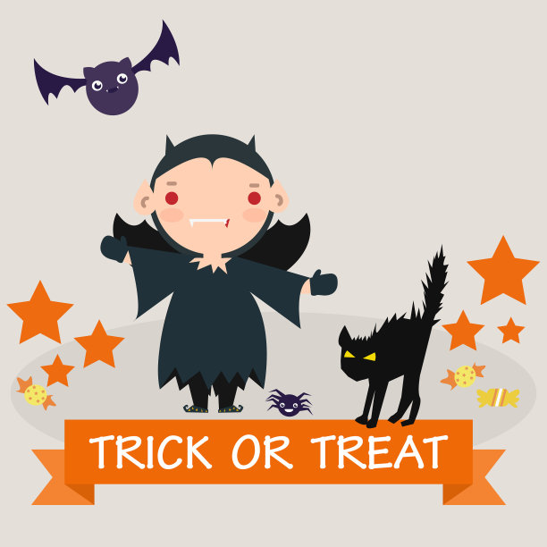 万圣节背景与可爱的服装图片下载