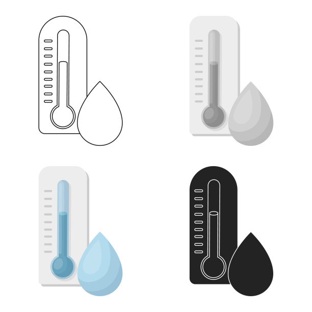 潮湿的日子图标在卡通风格孤立的白色背景。天气符号股票矢量插图web图片下载