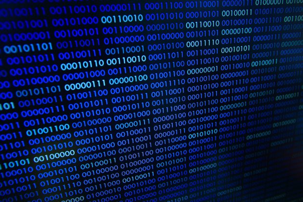 二进制代码的背景。1号和0号向上移动。图片下载