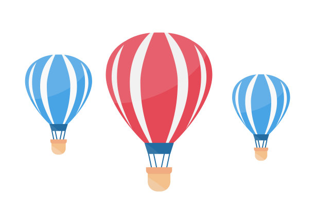 热气球在天空中。气球向量图片下载