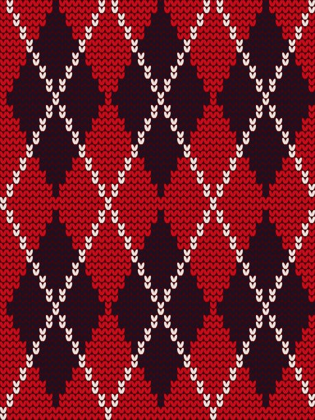 菱形花纹印。菱形无缝针织图案图片下载