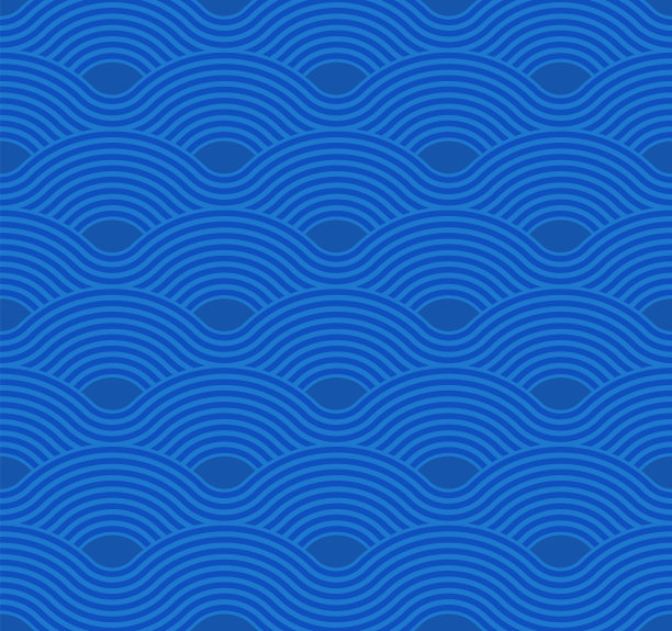 抽象的波型。蓝色的波纹背景。平面几何设计。图片下载