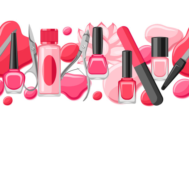 无缝模式与美甲工具图片下载