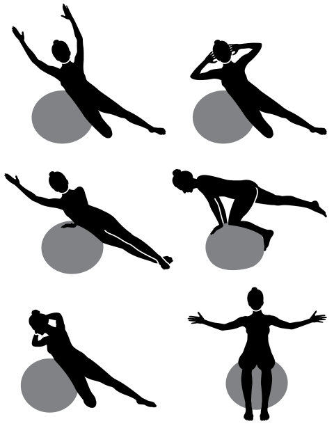 普拉提运动图标向量图片下载