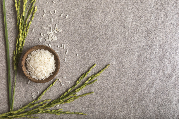 一碗带有稻秆的生米图片下载