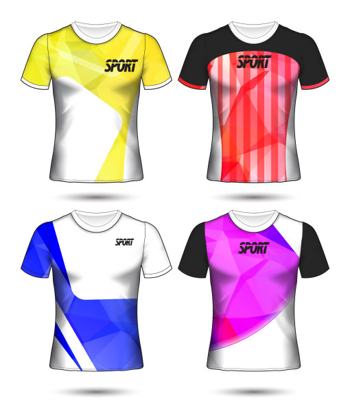 一套足球或足球球衣模板t恤风格，设计你的足球俱乐部矢量插图图片下载