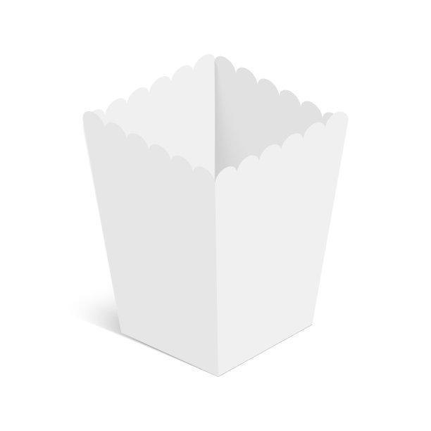 纸爆米花盒模型孤立的白色背景。向量。图片下载