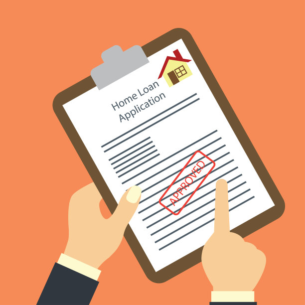 男子持有homr贷款协议表格，批准贷款申请概念。矢量图图片下载