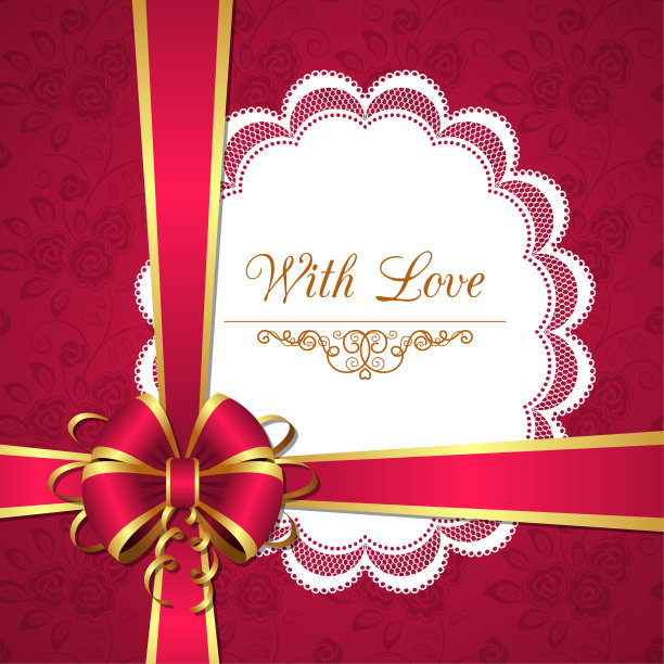 带蝴蝶结的贺卡图片下载