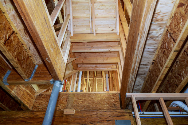 用于建造新住宅框架的木梁图片下载