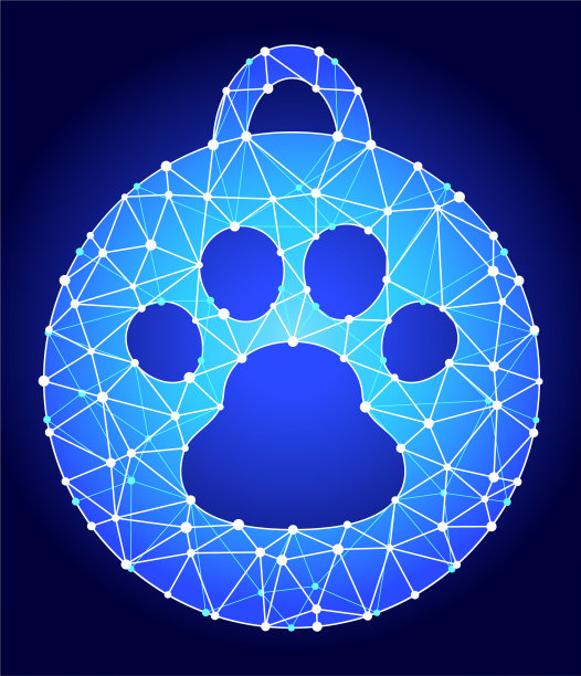 狗标签蓝色三角形节点向量模式图片下载
