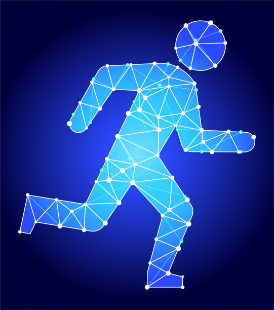 运行蓝色三角形节点向量模式图片下载