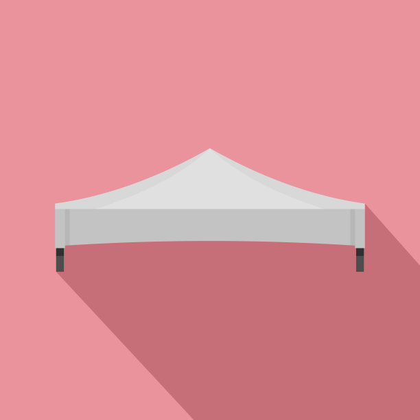 白色帐篷图标，平面风格图片下载