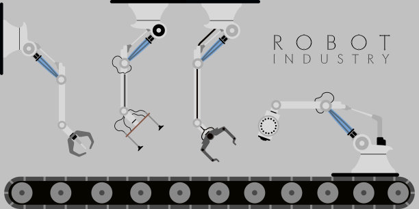 一组彩色机械臂图片下载