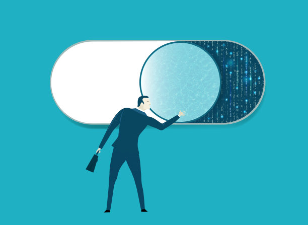 商人打开开关，为简单的解决大数据问题。控制，支持和咨询的想法图片下载