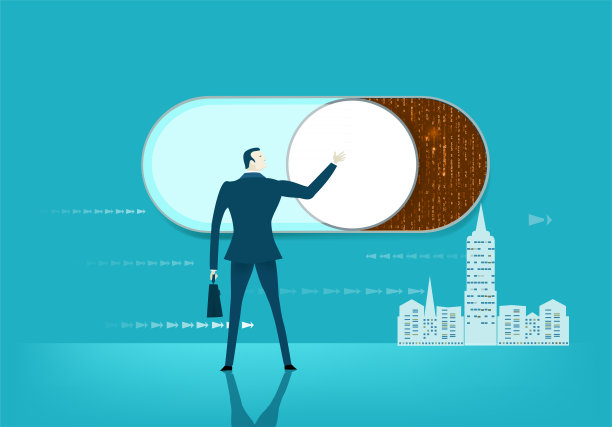 商人打开开关，为简单的解决大数据问题。控制，支持和咨询的想法图片下载