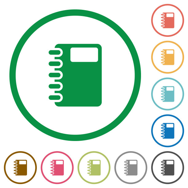 螺旋笔记本平面图标与轮廓图片下载