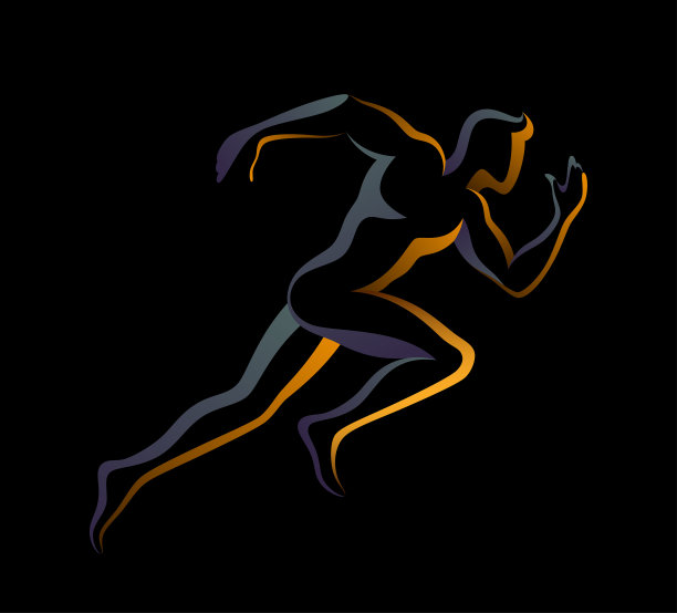 一个跑步者的剪影图片下载