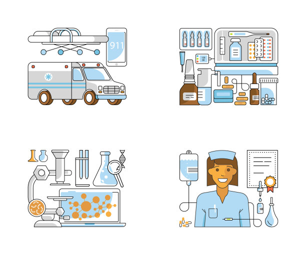 医疗中心的页面布局图片下载