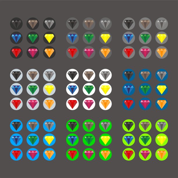 红色背景上镶嵌着钻石图片下载