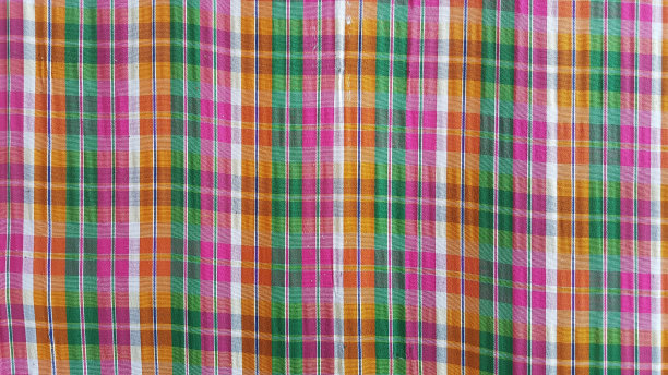 格子格子织物缠布泰国风格。图片下载