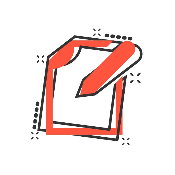 矢量卡通记事本编辑文档与漫画风格的铅笔图标。记事本概念插图象形图。文件业务飞溅效果概念。图片下载