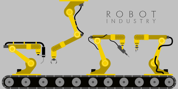 一组彩色机械臂图片下载