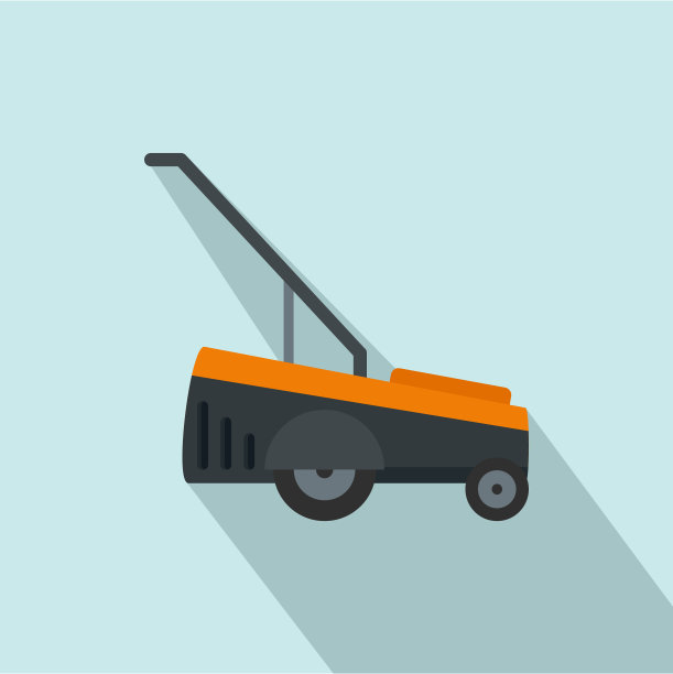 手割草机图标，平面风格图片下载