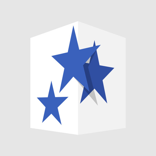 三个蓝色的星星。图片下载