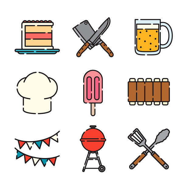 烧烤细线图标设置图片下载