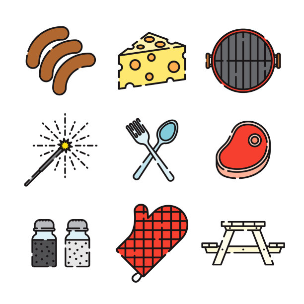 烧烤细线图标设置图片下载