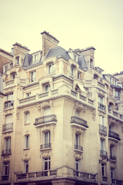 法国巴黎的中世纪建筑外观。图片下载